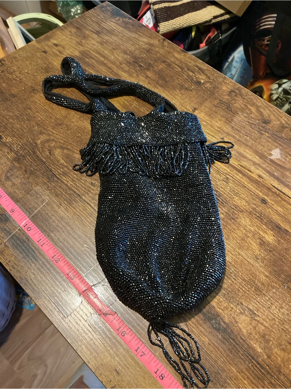 Vintage micro beaded flapper evening bag